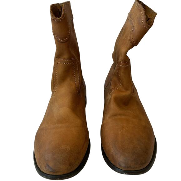 Frye Boots Cara Tan Brown Leather Ankle Boot Western Women's Size 7.5 8 - Picture 4 of 12